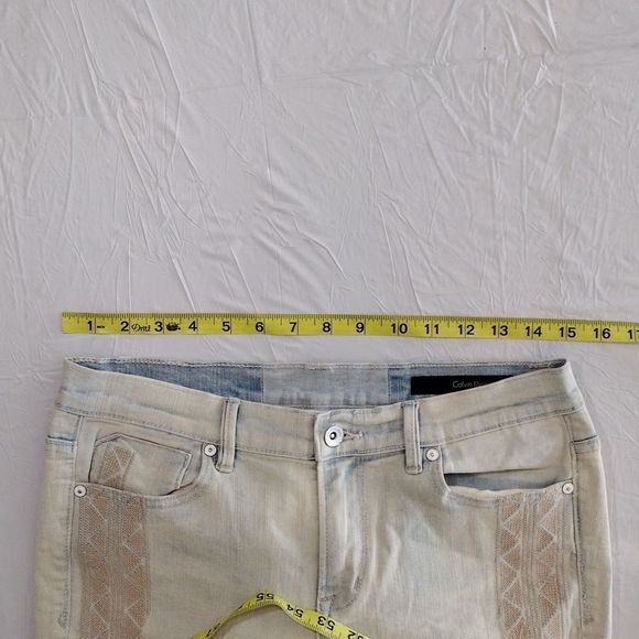 Calvin Klein Jeans Ultimate Skinny Light Washed embroidered front Jeans - Picture 8 of 16